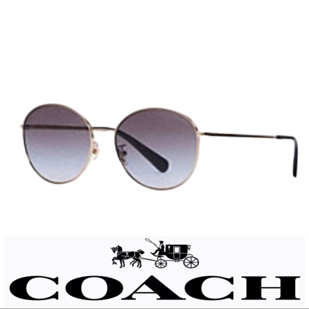 Coach Lia Round Sunglasses Color Shiny Light Gold C3482